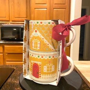 2 new gingerbread mugs - gingerbread house mug set